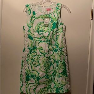 Lilly Pulitzer green lace shift dress